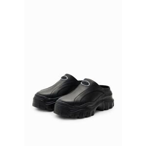 Desigual Chunky leather clogs - BLACK - 40