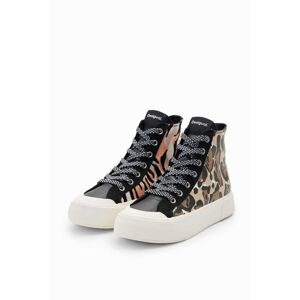 Desigual High-top animal print sneakers - MATERIAL FINISHES - 38