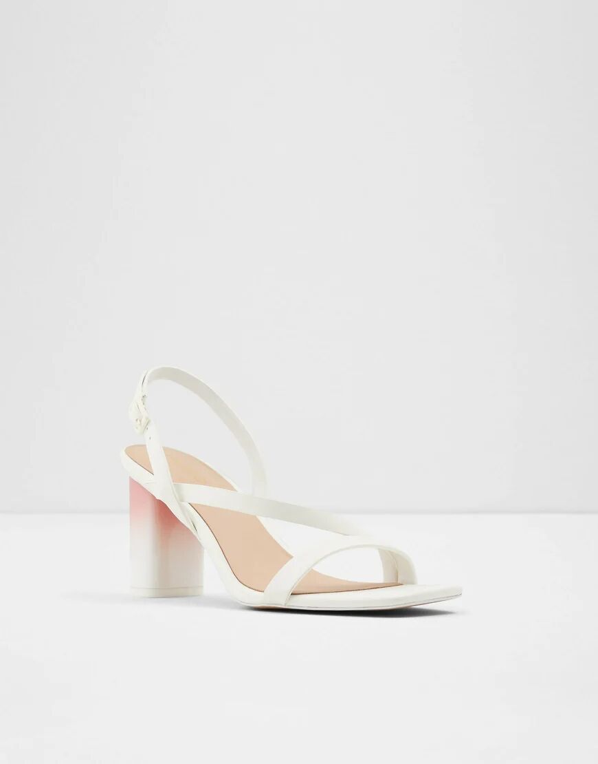 ALDO Adiemwen ombre heel strapped heeled sandals in white  White