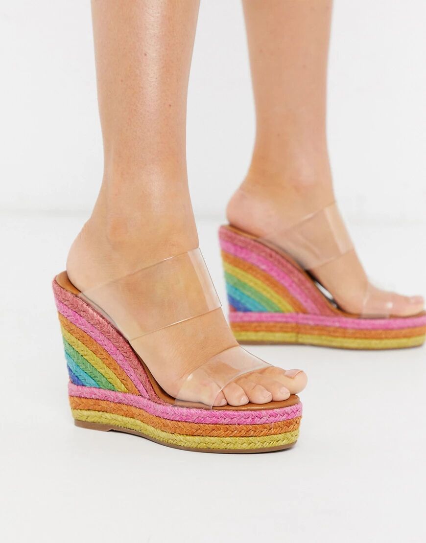 Kurt Geiger London Ariana rainbow wedge mule sandal-Multi  Multi