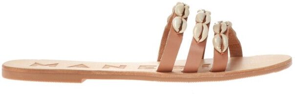 Manebí Slides with shell applique Beige Female