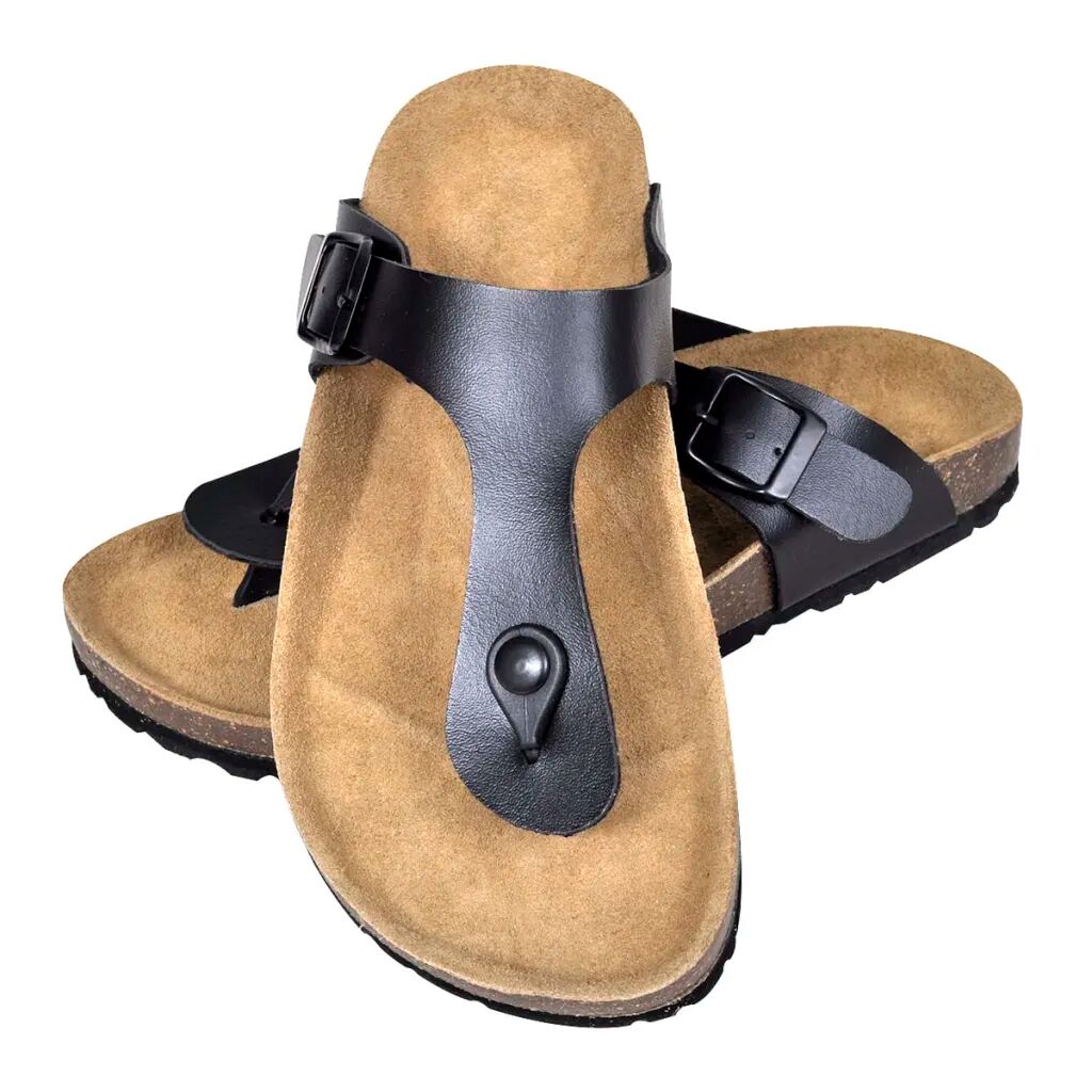 vidaXL Biokork sandaler kvinner flippflopp-design svart størrelse 37