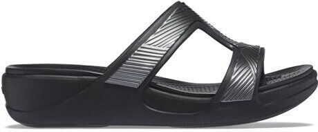 Crocs Monterey Metallic Slip on Wedge W Black