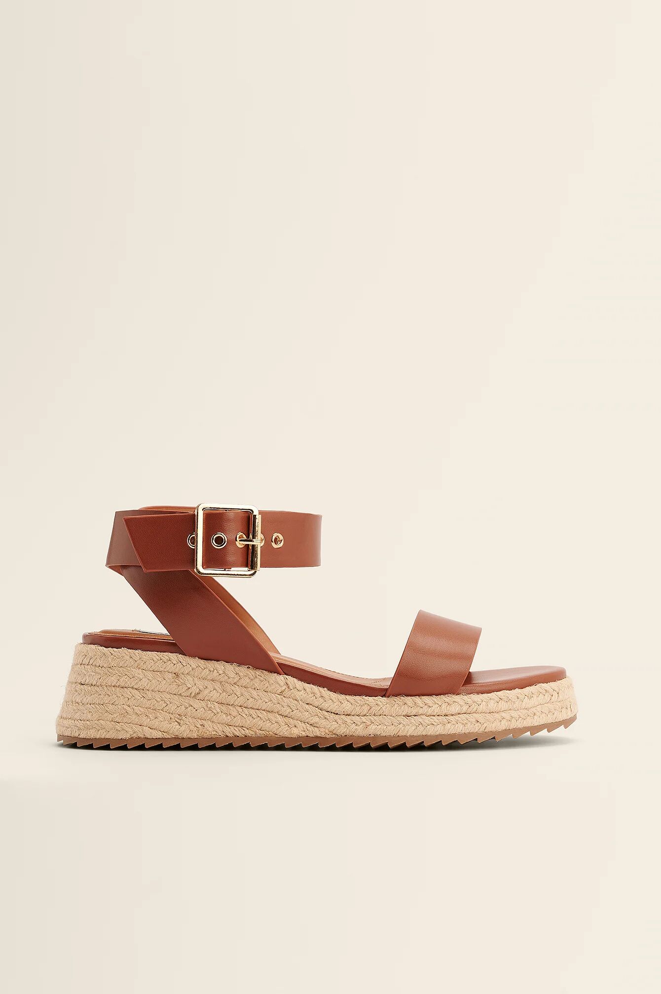 NA-KD Shoes Jute Sole Sandaler Med Spenner - Brown