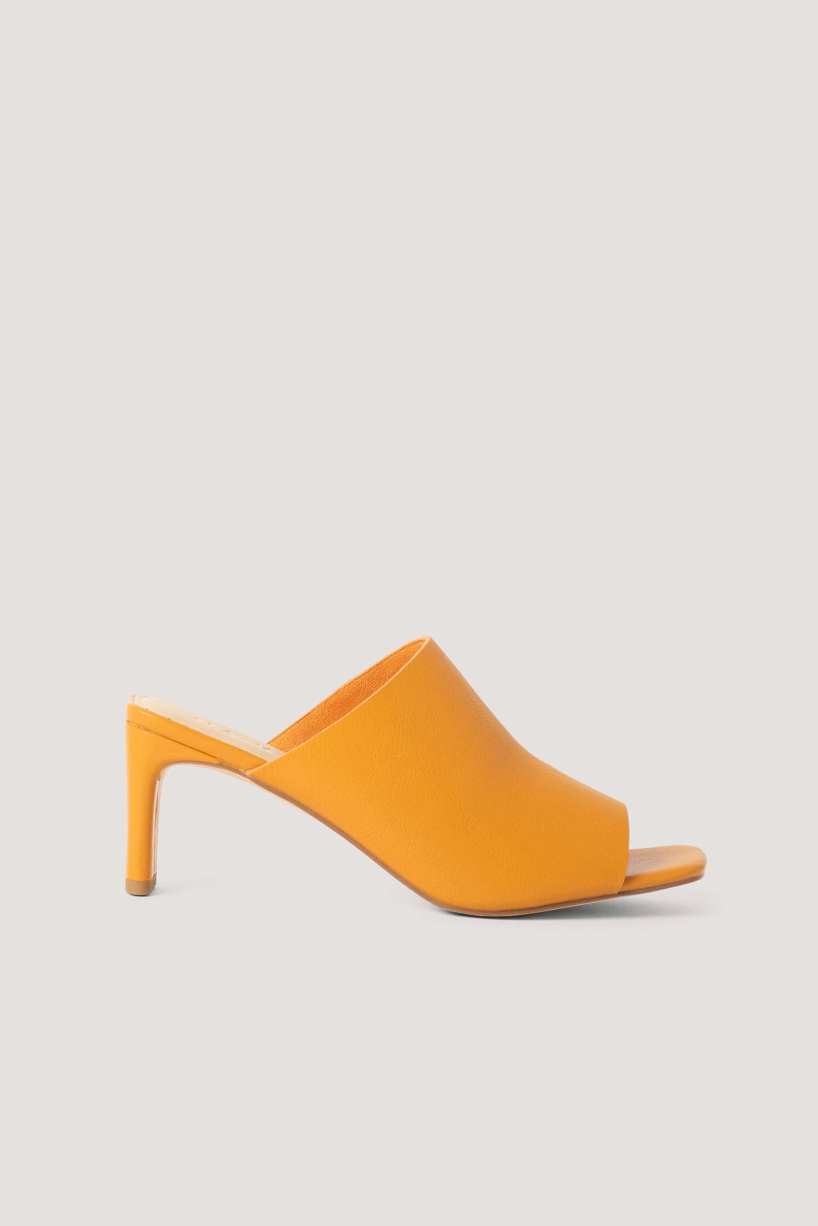 NA-KD Shoes Basic Mules Med Firkantet Hæl - Orange