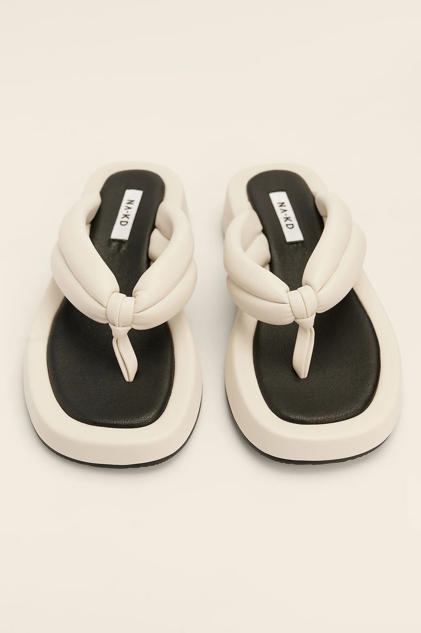 NA-KD Shoes Quiltede Sandaler - Offwhite
