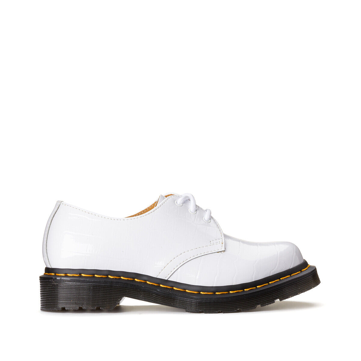 Dr Martens Derbies em pele envernizada 1461   Branco