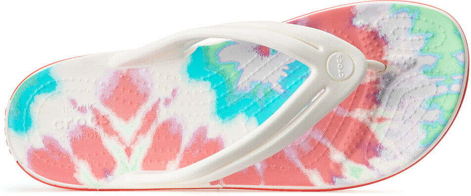 Crocs Chinelos Crocband Tie Dye Flip W   branco/multicolor