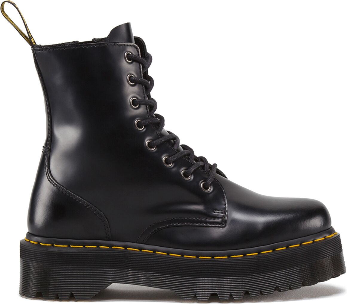 Dr Martens Botas em pele, com plataforma, Jadon Smooth   Preto