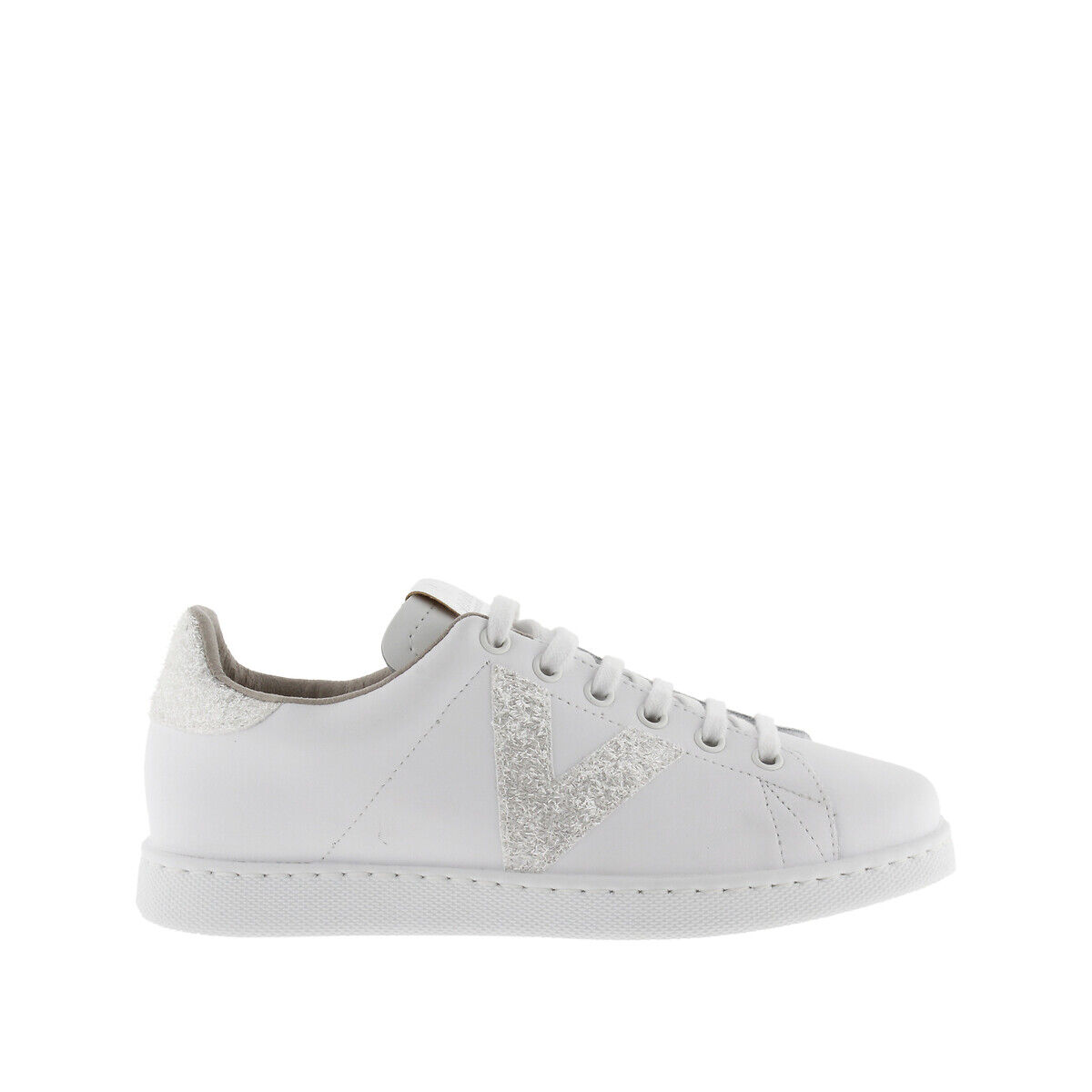 Victoria Sapatilhas em pele, glitter   Branco