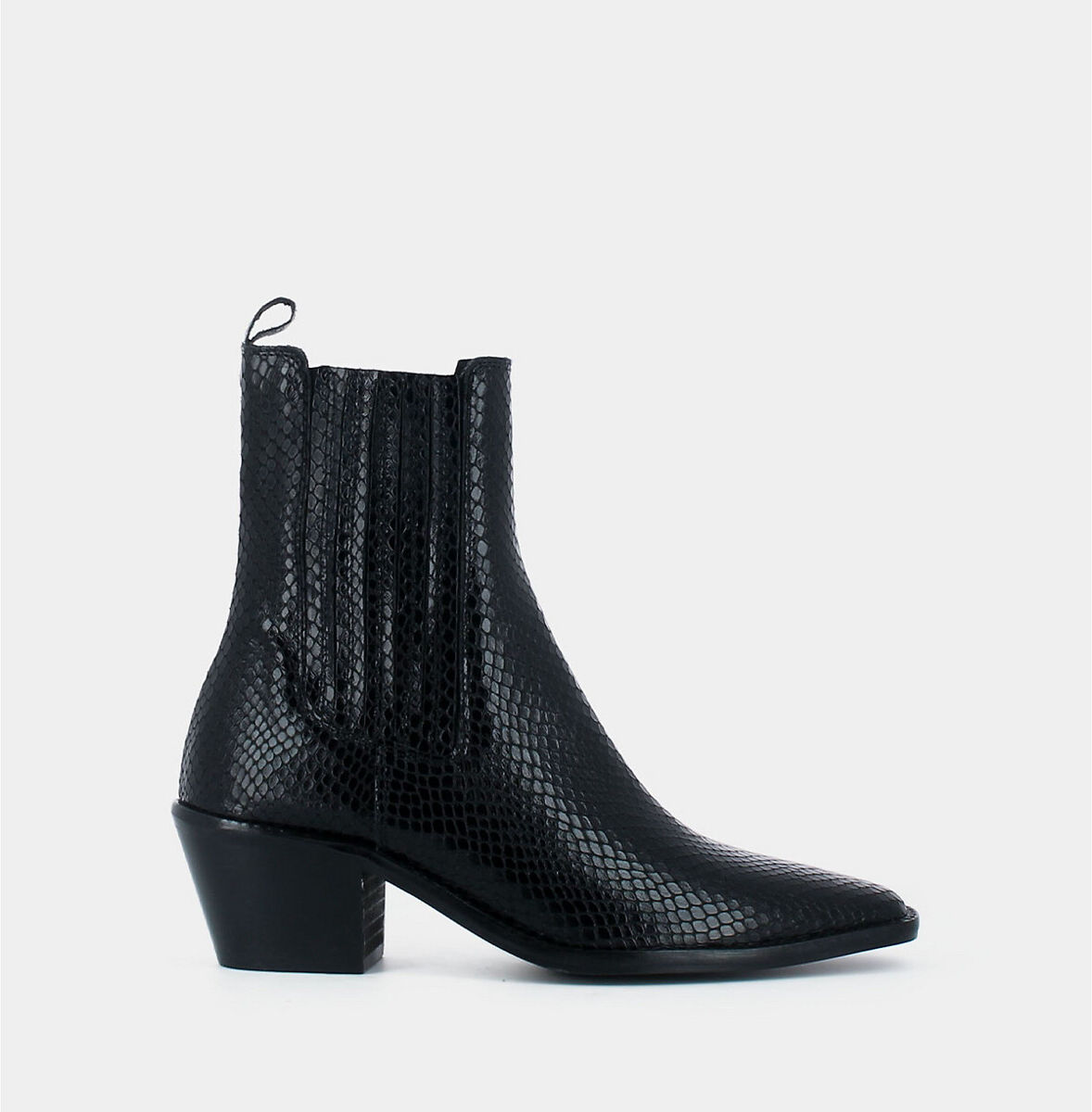 Jonak Botas pontiagudas, em pele, Birman   Preto