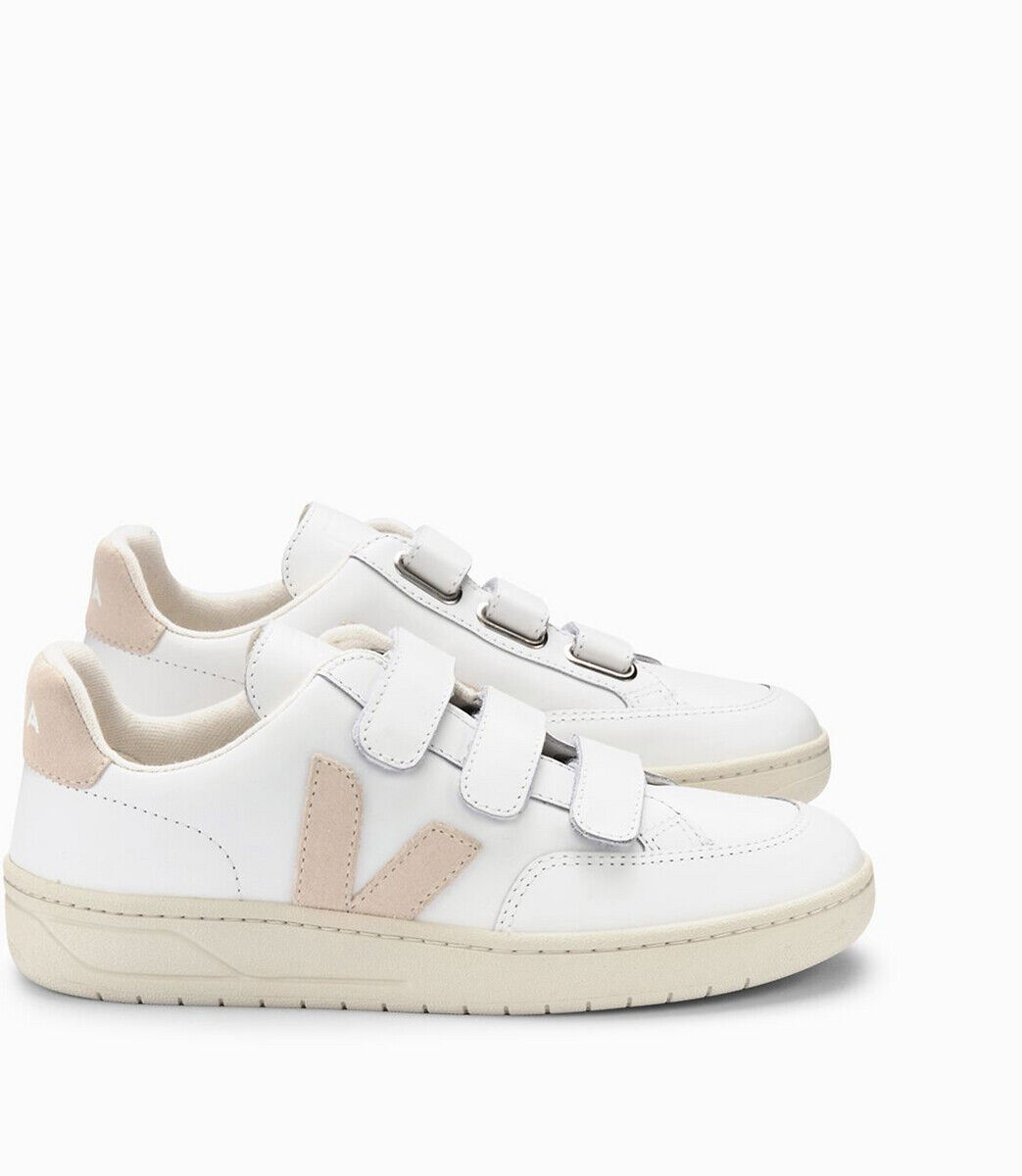 Veja Sapatilhas em pele V-LOCK   branco/bege