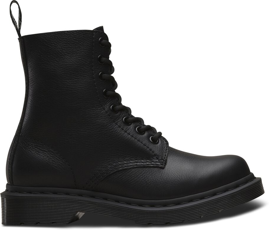 Dr Martens Botas em pele, Virginia 1460 Pascal Mono   Preto