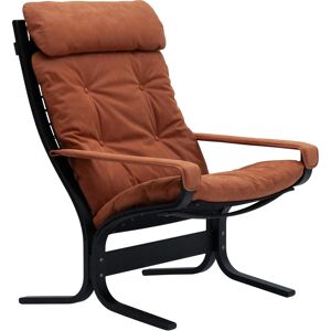 Lk Hjelle - Siesta Classic High Black With Armrests Dunes 21002 Rust - Rust - Orange - Fåtöljer - Läder/naturmaterial/trä