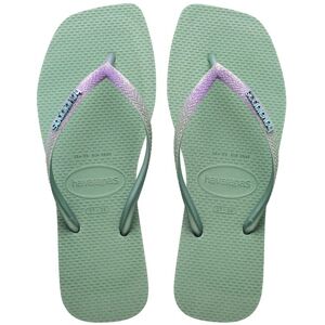 Havaianas Slim Square Glitter Flip Flops Dam, 39/40, Clay 1809