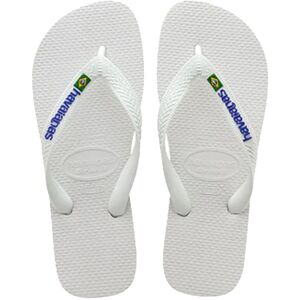 Havaianas Brasil Logo Flip Flops, White, 45/46