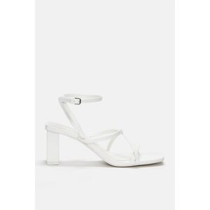 Pull&Bear Heeled Sandals With Crossover Straps (Size: 4) White female