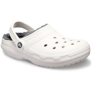 Crocs Womens White Grey Classic Lined Clog - Female - White