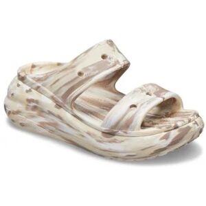 Crocs Womens Bone Multicolour Classic Crush Marbled Sandal - Female - Beige