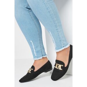 Yours Black Closed Back Loafer In Wide E Fit Black E 9 Female