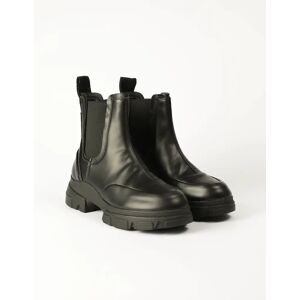 Blue Vanilla PU Stretch Combat Style Boot - UK 6 (EU 39) / BLACK - female