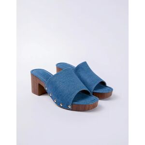 Blue Vanilla Slip On Heeled Clogs - UK 7 (EU 40) / DENIM - female