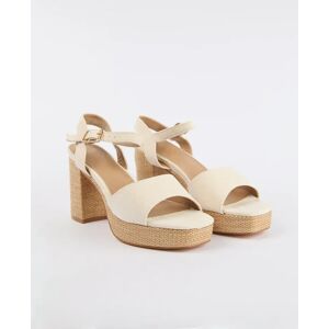 Blue Vanilla Woven Heeled Sandal - UK 6 (EU 39) / CREAM - female