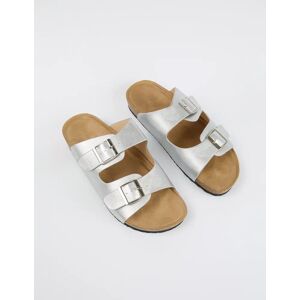 Blue Vanilla Double Buckle Sandal - UK 8 (EU 41) / SILVER - female