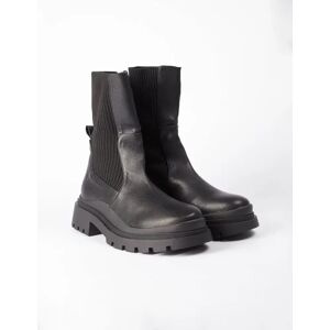 Blue Vanilla PU Rib Detail Combat Style Boots - UK 3 (EU 36) / BLACK - female