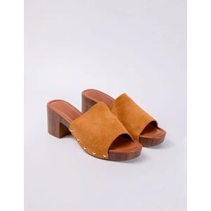 Blue Vanilla Slip On Heeled Clogs - UK 7 (EU 40) / Tan - female