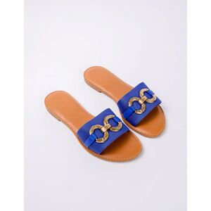 Blue Vanilla O Ring Metal Detail Stretch Sandal - UK 6 (EU 39) / ROYAL - female