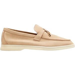 Loro Piana Summer Charms Walk Suede Loafers Stone - Size: 6.5B / 36.5 EU - neutral - Size: 6.5B / 36.5 EU