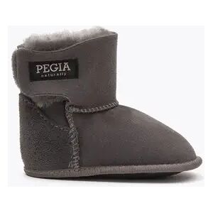 Pegia Lian Shearling Baby Velcro Booties, 0-6 months / Anthracite