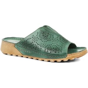 Pavers Women's Flexible Leather Mules - KARY35005 / 322 125 - 3 - Green - Female