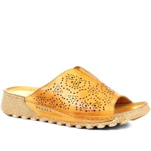 Pavers Women's Flexible Leather Mules - KARY35005 / 322 125 - 4 - Yellow - Female