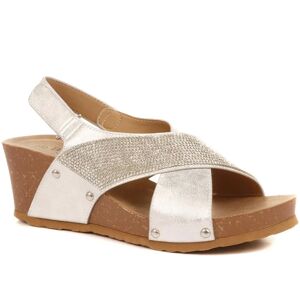 Bellissimo Wide Fit Wedge Sandals - BELBAIZH29028 / 315 399 - 4 - Silver - Female