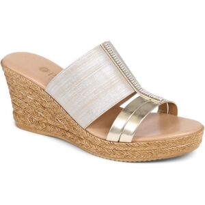 Pavers Metallic Wedge Espadrilles - CLUBS37003 / 323 836 - 7 - Gold - Female