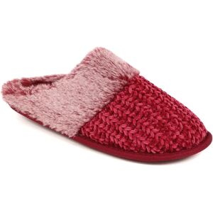 Pavers Faux Fur Lined Fleece Slippers - GALOP38001 / 324 485 - 4 - Burgundy - Female