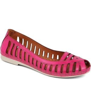 Pavers Leather Open Toe Ballet Flats - KARY39019 / 325 502 - 4 - Pink - Female