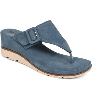 Pavers Buckle Wedge Toe Post Sandals - BAIZH39083 / 325 559 - 5 - Blue - Female