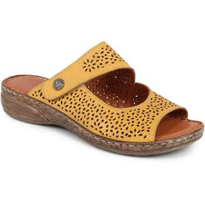 Pavers Touch-Fasten Leather Mule Sandals - DRTMA39005 / 325 497 - 4 - Yellow - Female