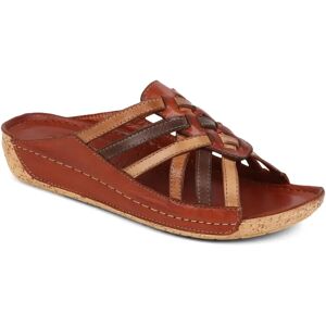 Pavers Leather Woven Wedge Mule Sandals - KARY39025 / 325 505 - 7 - Tan - Female