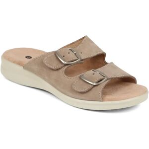 Pavers Nubuck Leather Dual Strap Sandals - POLY39027 / 325 440 - 3 - Beige - Female