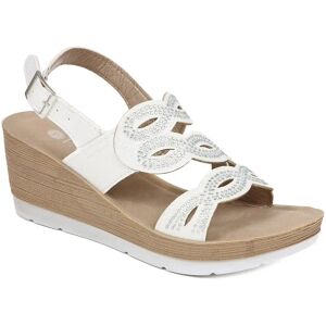 Pavers Adjustable Wedge Heel Sandals - INB39013 / 325 259 - 5 - White - Female