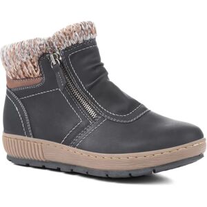 Pavers Knitted Cuff Ankle Boots - WBINS36025 / 322 459 - 7 - Navy - Female