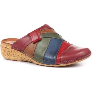 Pavers Leather Wedge Heel Clogs - KARY33003 / 319 618 - 3 - Redcoloured - Female