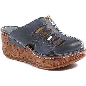 Pavers Leather Wedge Clogs - CAY37009 / 323 854 - 5 - Blue - Female