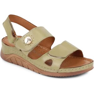 Pavers Adjustable Leather Sandals - GENC37005 / 324 732 - 8 - Khaki - Female