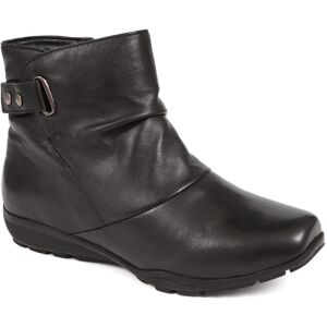 Pavers Leather Wedge Heel Ankle Boots - THEST38003 / 324 150 - 6 - Black - Female