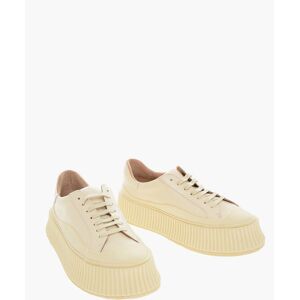 Jil Sander Lace-up Leather Sneakers with Platform Sole size 38 - Female